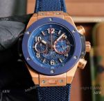 Replica Hublot Big Bang Unico King Chronograph Watches Rose Gold and Blue 48mm
